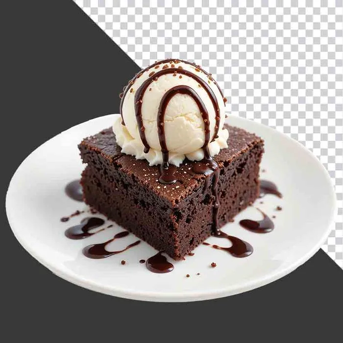 Bánh Brownie Sốt Socola & Kem Vani PNG - Tải xuống tài nguyên thiết kế