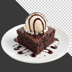 Bánh Brownie Sốt Socola & Kem Vani PNG - Tải xuống tài nguyên thiết kế
