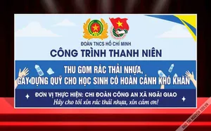 Backdrop "Công trình Thanh niên: Thu gom rác thải nhựa" file CDR