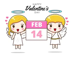 File EPS thiên thần tình yêu dễ thương cặp đôi Valentine