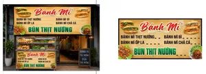 Mẫu thiết kế bảng hiệu bánh mì thịt nướng bún thịt nướng File Corel