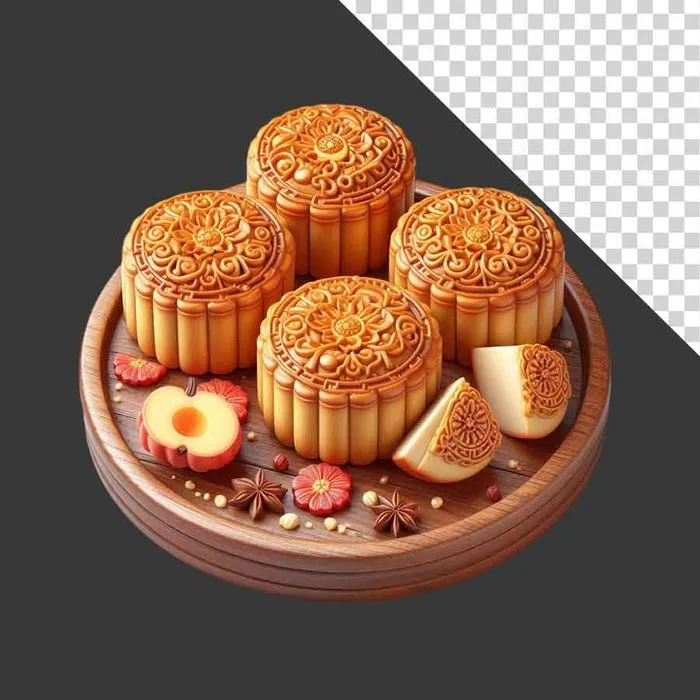 Đĩa Bánh Trung Thu Nhiều Chiếc Nhân Truyền Thống - File PNG