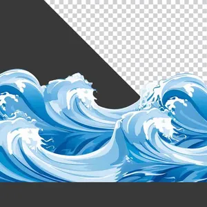 Sóng Biển Xanh Đậm PNG Chất Lượng Cao cho Thiết Kế Đồ Họa