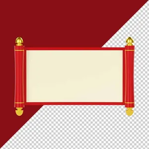 Mẫu Cuộn Thư Vector Đỏ Vàng Cao Cấp