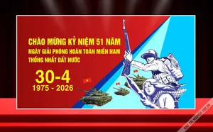 Backdrop 30/4 Giải phóng miền Nam - Thống nhất đất nước CDR