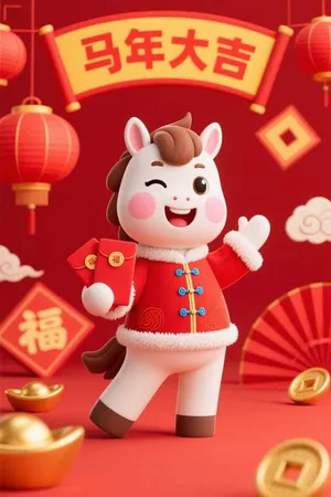 Hình Minh Họa Tết Nguyên Đán Năm Ngọ Đáng Yêu - JPG Chất Lượng Cao