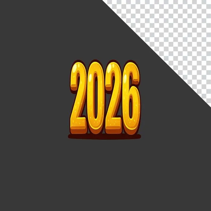 Mẫu số 2026 lấp lánh File PNG nghệ thuật