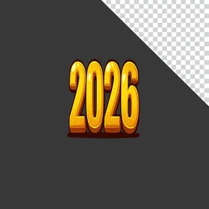 Mẫu số 2026 lấp lánh File PNG nghệ thuật