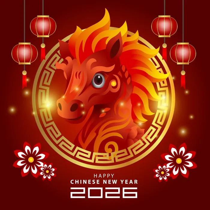 File Ai bộ sưu tập thiệp năm mới ngựa vàng 2026 phong cách cổ điển