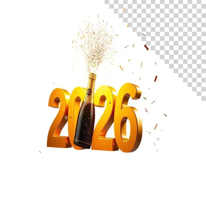Mẫu số 2026 lấp lánh File PNG nghệ thuật
