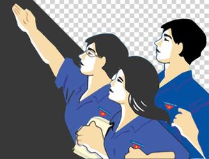 Ảnh thanh niên nam nữ đoàn Hồ Chí Minh  mặc áo xanh file PNG - Mẫu số 3