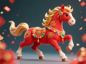 Linh Vật Ngựa Đỏ Tài Lộc Bính Ngọ. PNG