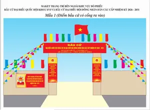 Hình ảnh  trang trí Cổng Bầu Cử Đại Biểu Quốc Hội & HĐND 2026-2031 (CDR)