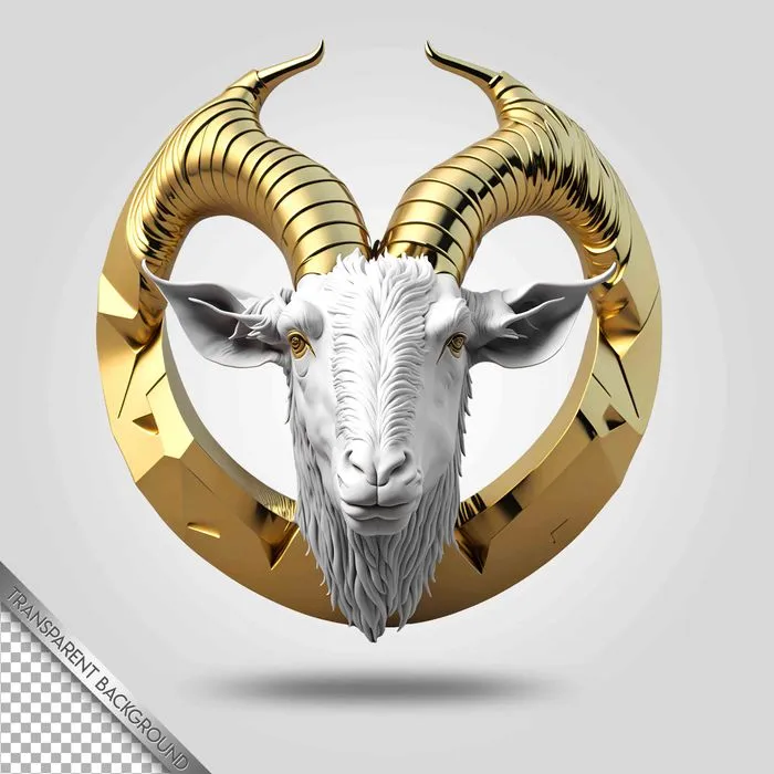 Đầu Dê Vàng 3D Sang Trọng - File PSD Thiết Kế Đồ Họa Cao Cấp