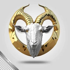 Đầu Dê Vàng 3D Sang Trọng - File PSD Thiết Kế Đồ Họa Cao Cấp