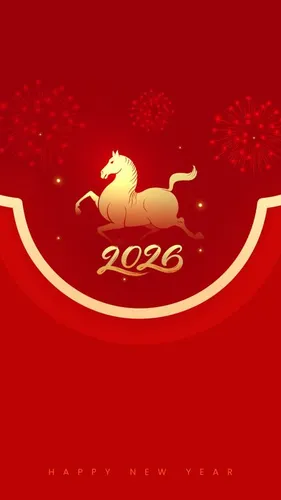 Hình ảnh ngựa vàng 2026 chúc mừng năm mới – File Ai
