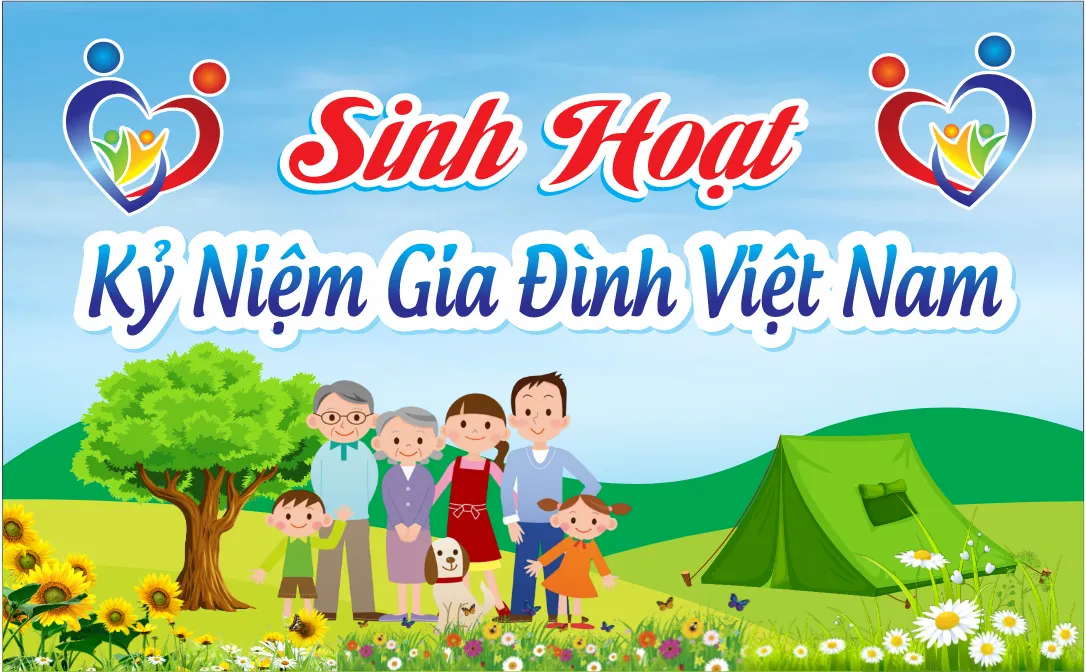 Backdrop Gia Đình Việt Nam Hạnh Phúc Dịp Kỷ Niệm (CDR)