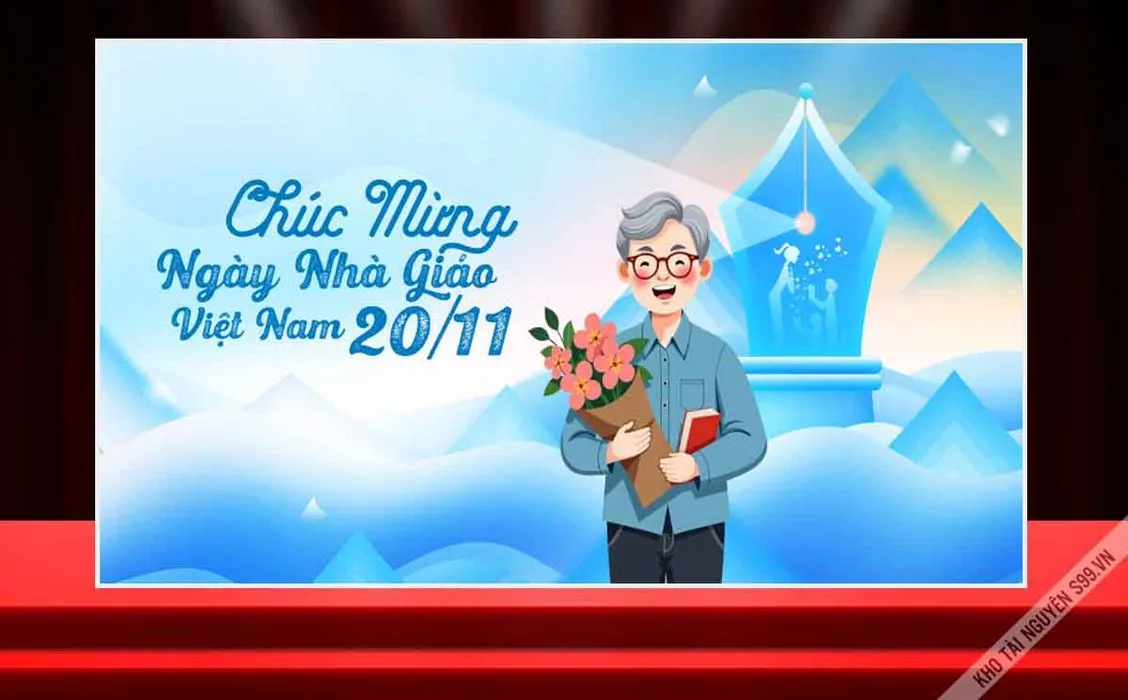 Backdrop Corel chương trình chào mừng Ngày Nhà Giáo Việt Nam