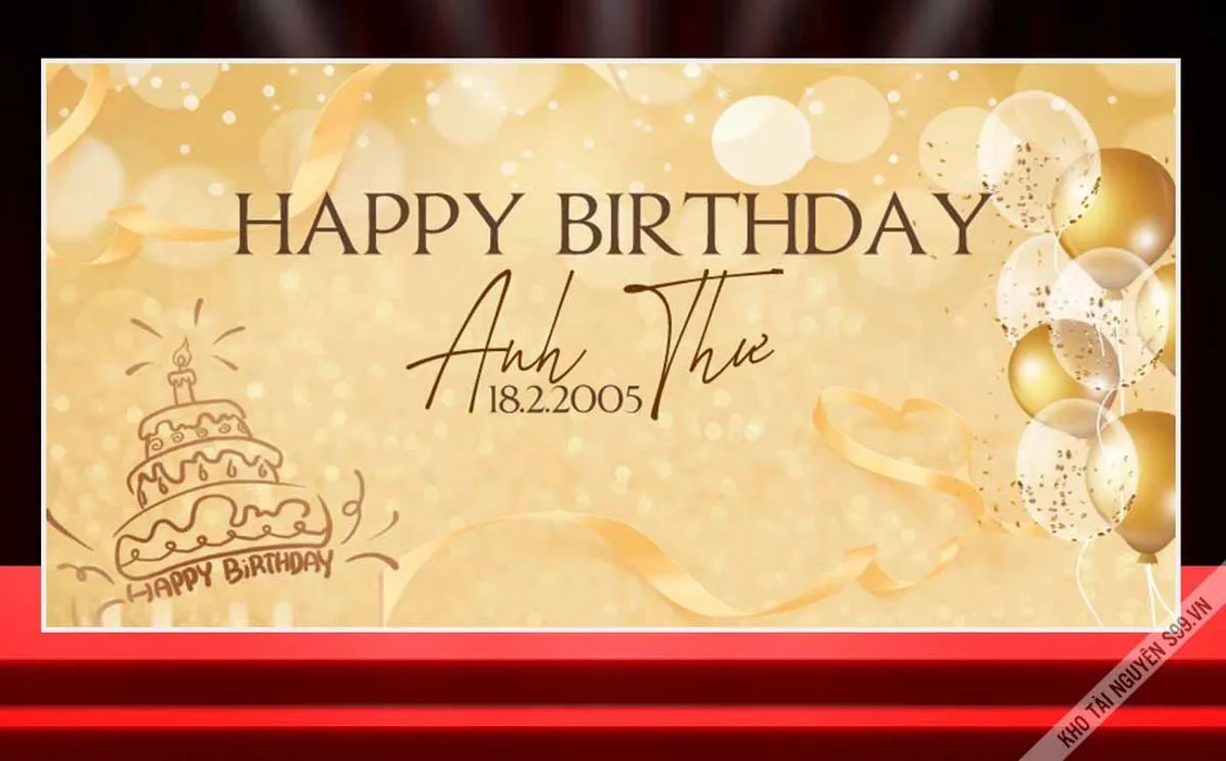 Backdrop sinh nhật Anh Thư 18 tháng 2 2005 - File Corel