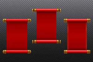 Vector Cuộn thư đỏ truyền thống sang trọng