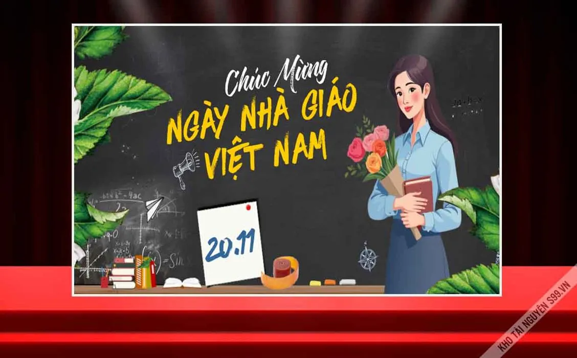 Backdrop Corel chương trình chào mừng Ngày Nhà Giáo Việt Nam