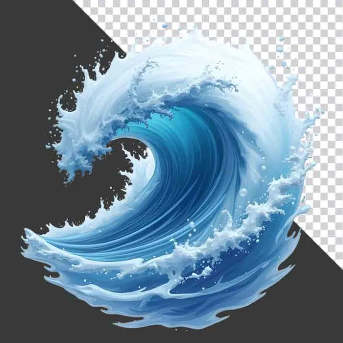 Sóng Biển Cuộn Trào - File PNG Chất Lượng Cao Cho Thiết Kế Đồ Họa