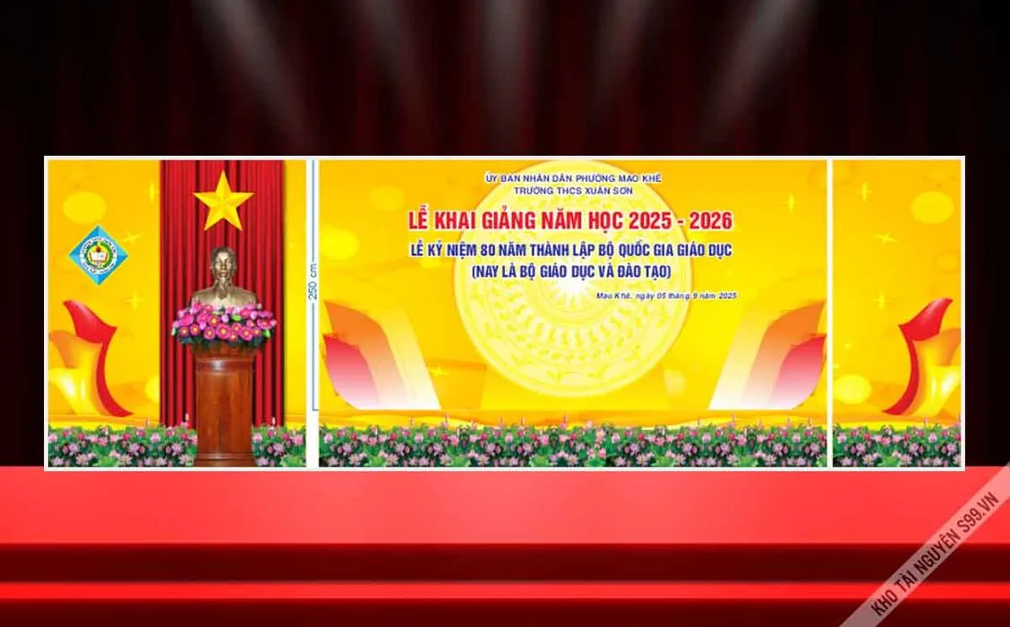 Phông lễ khai giảng năm học 2025 - 2026 File Corel