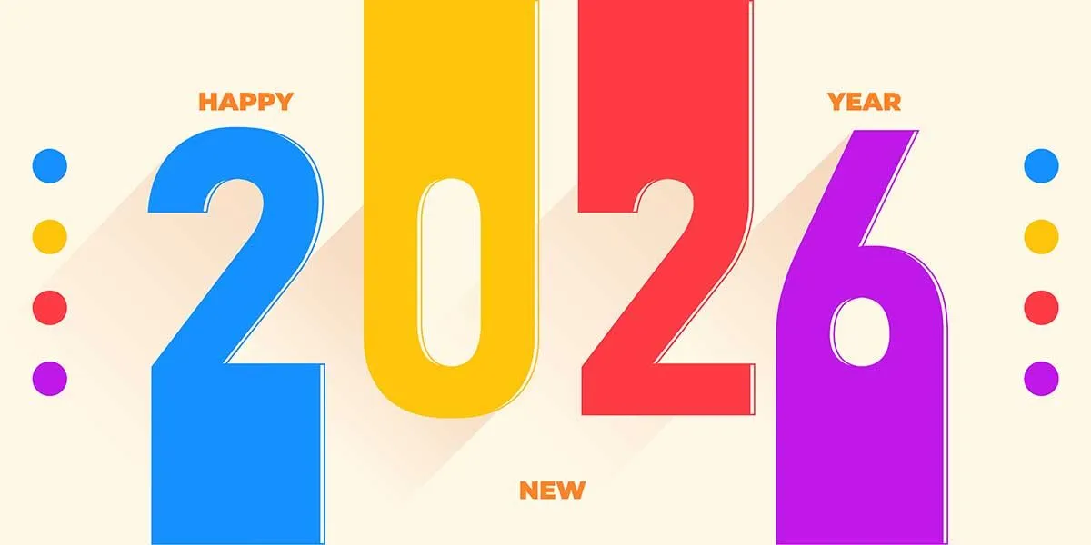 Thiết Kế Năm  2026  EPS Màu Sắc Vui Nhộn