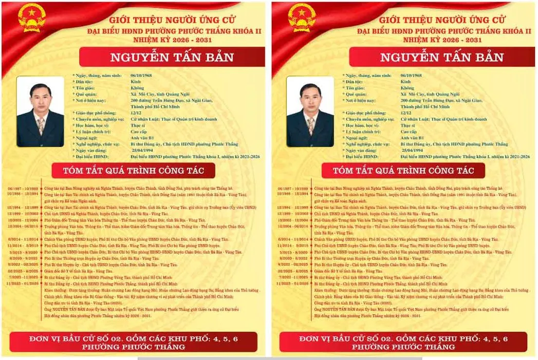 Mẫu Giới Thiệu Ứng Cử Viên - File CDR