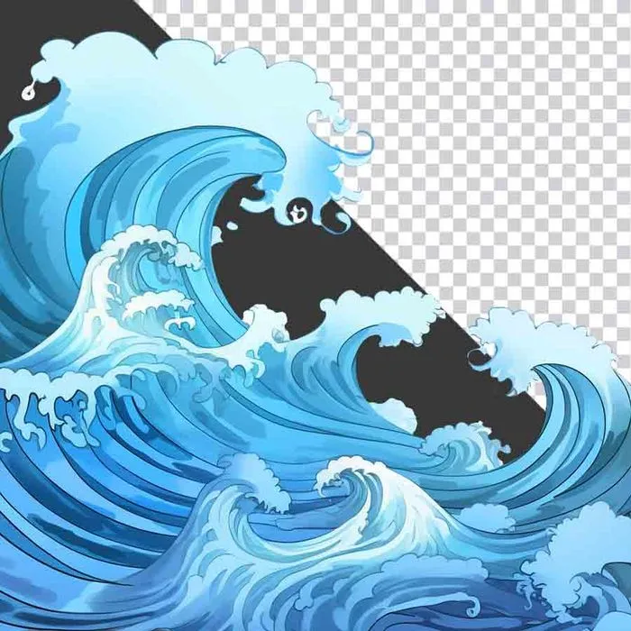 Sóng Biển Xanh PNG Độ Phân Giải Cao - Tài Nguyên Thiết Kế Đồ Họa