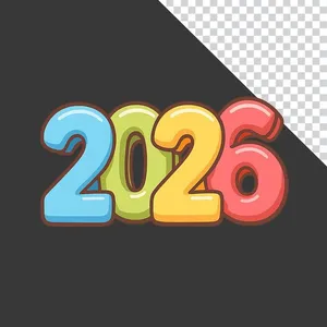 Số 2026 nhiều màu dễ thương PNG