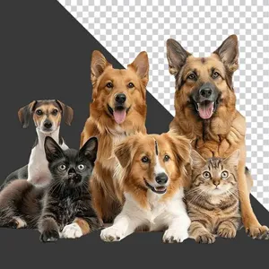 Chó Mèo Đáng Yêu - Hình Ảnh PNG Chất Lượng Cao cho Thiết Kế Đồ Họa