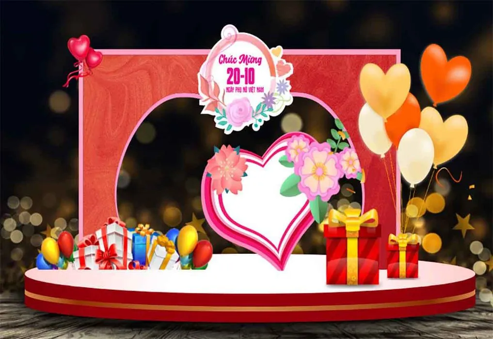 Sân khấu chào mừng Ngày Phụ Nữ Việt Nam 20 -10  File Corel