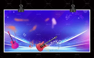 Backbround sân khấu ca nhạc màu xanh trắng, cây đàn file corel