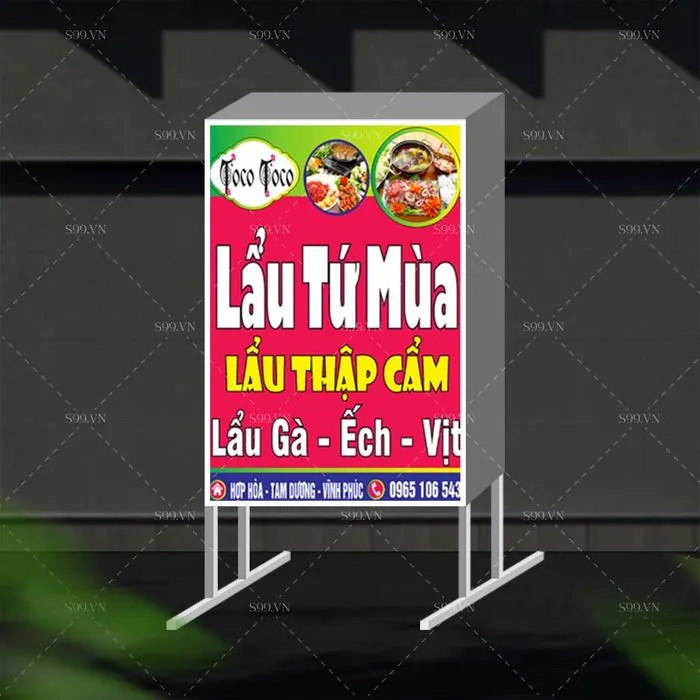 Biển hộp quán lẩu Coco Coco lẩu tứ mùa lẩu thập cẩm file Corel