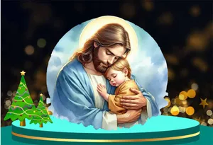 Chúa Giêsu ôm em bé nhỏ ngủ File corel