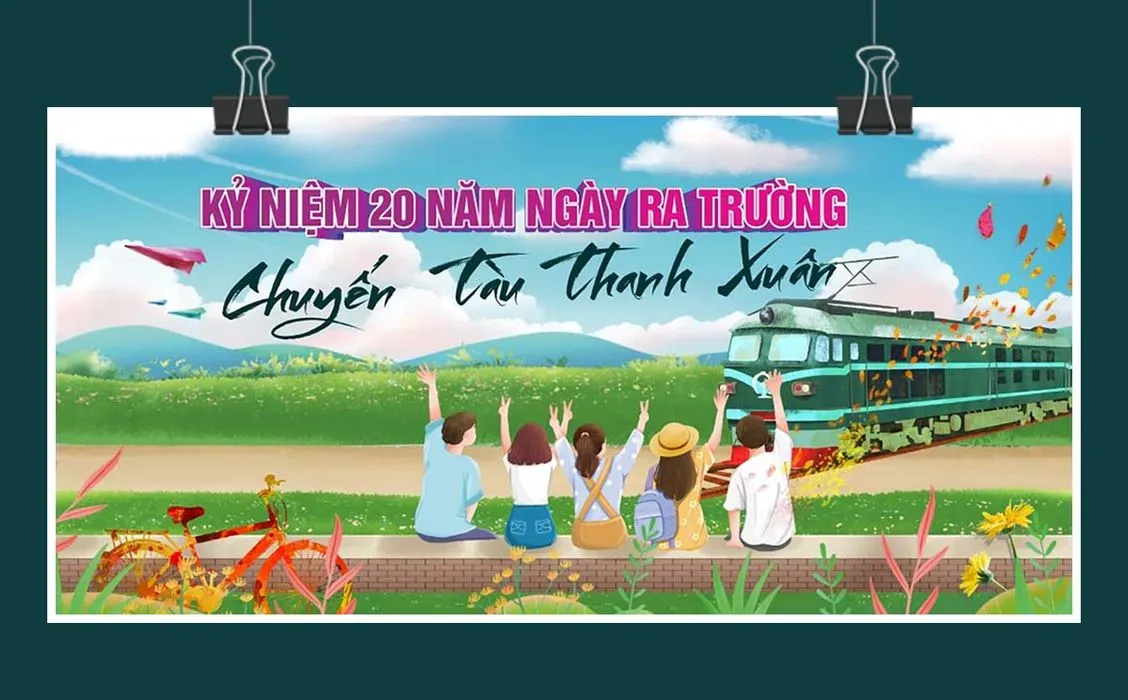 Background Kỷ Niệm 20 Năm Ngày Ra Trường – Chủ Đề Chuyến Tàu Thanh Xuân
