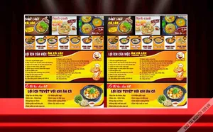 File Corel - Mẫu thiết kế bảng menu bánh canh cá lóc và lợi ích ăn cá