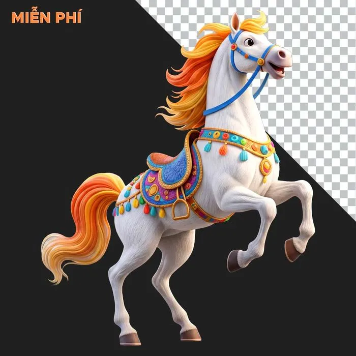 File ngựa tết 2026 PNG chất lượng cao 4K cho in ấn