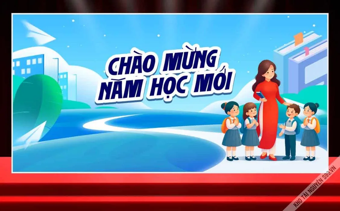 File Corel phông chào mừng năm học mới cô giáo và học sinh