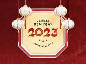 Thiệp chúc mừng năm mới 2023 phong cách Trung Hoa File PSD
