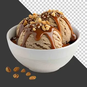 Bát Kem Caramel Đậu Phộng PNG - Thiết Kế Đồ Họa Chất Lượng Cao