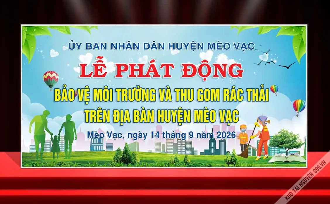 Backdrop Lễ Phát Động Bảo Vệ Môi Trường Huyện Mèo Vạc 2026
