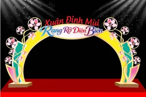 Cổng chào Xuân Đinh Mùi Rạng Rỡ Điện Biên – File CDR Vector Đẹp