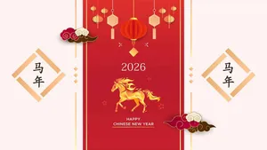 Thiết Kế Năm Con Ngựa 2026 Phong Cách Trung Hoa - File JPG 