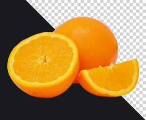 File PNG quả cam nguyên quả và lát cắt