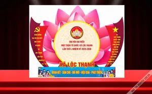 Phông sân khấu đại hội đại biểu mặt trận tổ quốc xã Lộc Thạnh lần thứ I nhiệm kỳ 2025 2030 File Corel