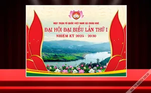 Phông nền đại hội đại biểu mặt trận tổ quốc xã  lần I - File Corel