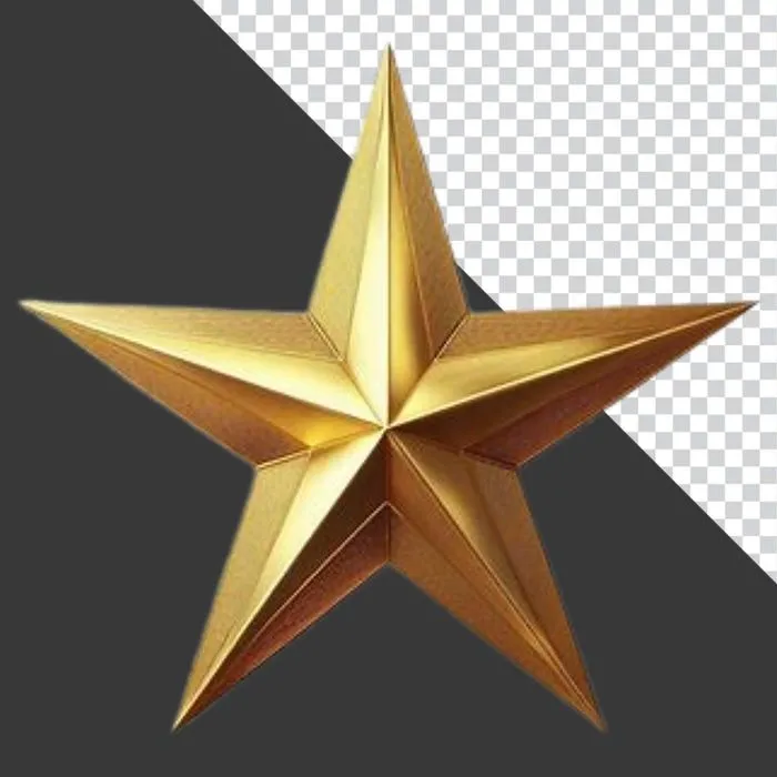 Ngôi sao vàng lấp lánh 3D PNG