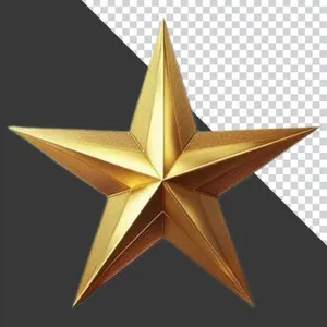 Ngôi sao vàng lấp lánh 3D PNG